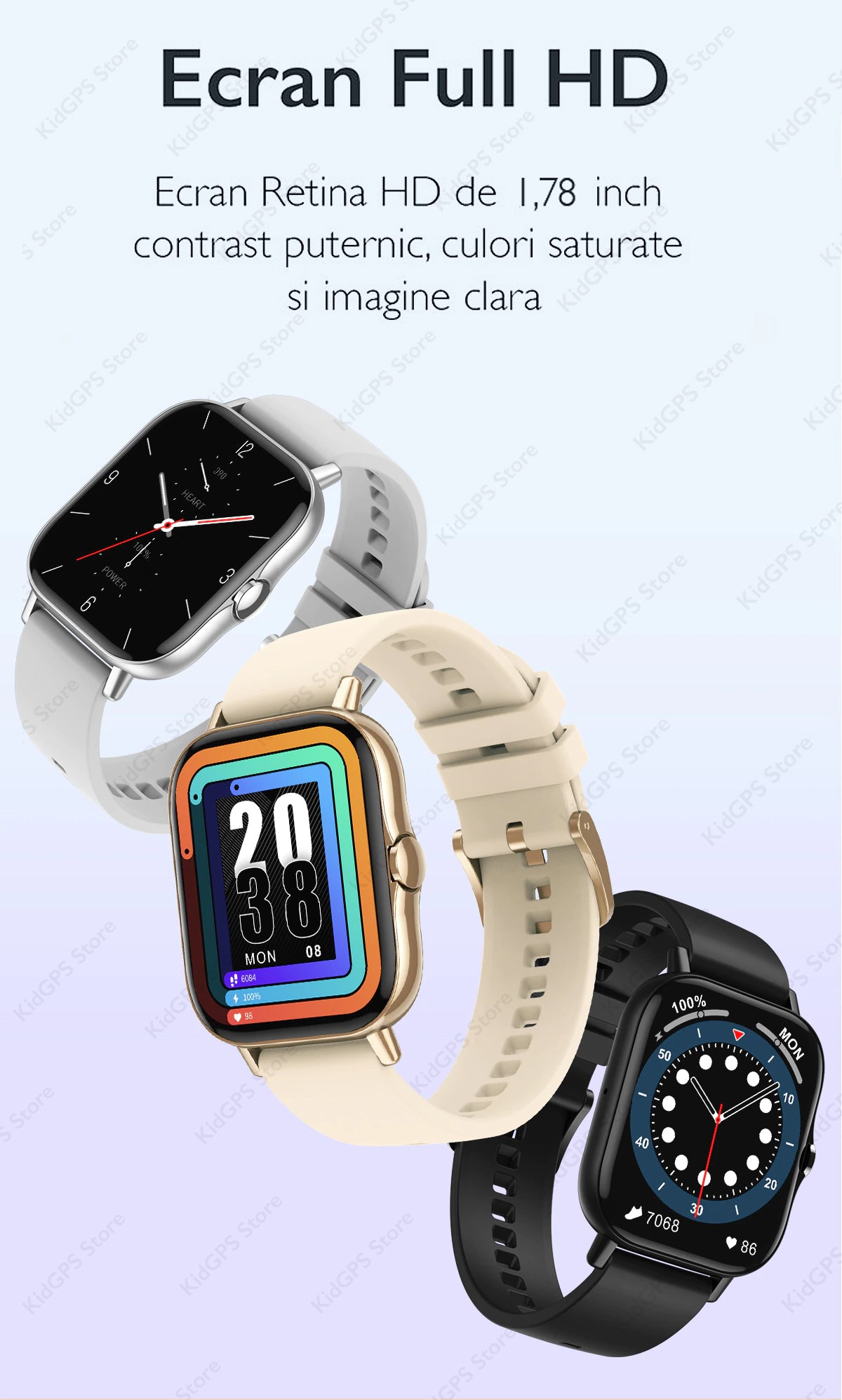 Ceas smartwatch femei TechON DT94 Plus+, Auriu Ceas smartwatch femei TechON DT94 Plus+, Auriu